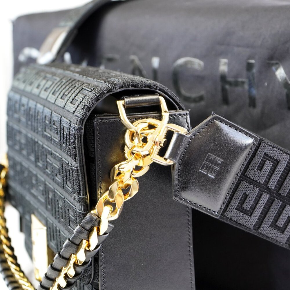 Givenchy Medium 4G Bag in 4G Embroidered Canvas with Chain - Picture 6 of 14